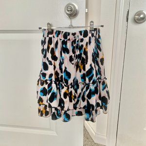 Cheetah Print Tiered Ruffle Skirt